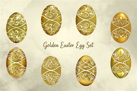 Golden Easter Egg Set Graphic by Graphic Genius · Creative Fabrica