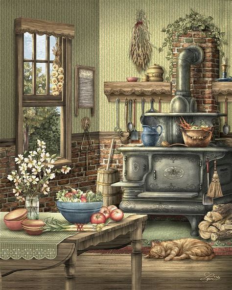 Grandmother's Kitchen (Beverly Levi Parker) | Kitchen art, Painting ...