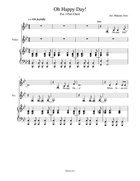 Final Version Oh Happy Day Sister Act 2 Sheet music for Piano, Voice | Download free in PDF or ...