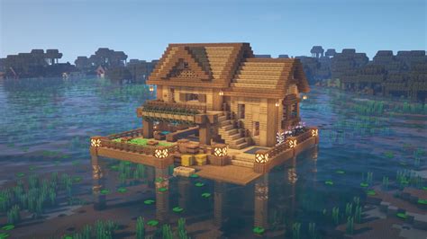 How to build a lake house Minecraft Tutorial | Minecraft houses ...