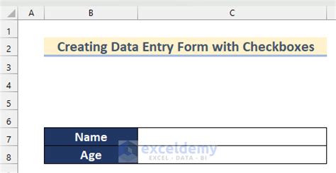 Create an Excel Data Entry Form That Includes Checkboxes