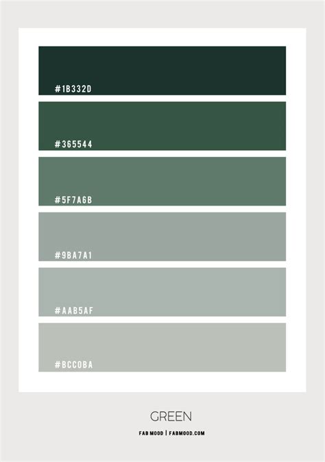 Shades of Green Colour Scheme – Colour Palette | Famood