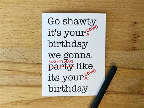 Birthday Card Funny Covid Birthday Card Quarantine Birthday - Etsy