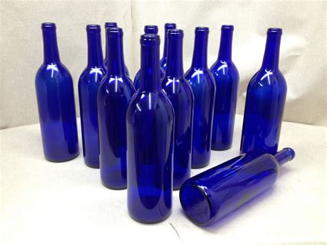 12 - Cobalt Blue Wine Bottles 750 ML for Crafting bottles Parties ...