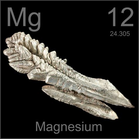 Crystal, a sample of the element Magnesium in the Periodic Table