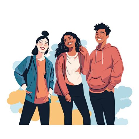 Friends Vector Illustration. Stock Illustration - Illustration of enjoying, supportive: 302084218