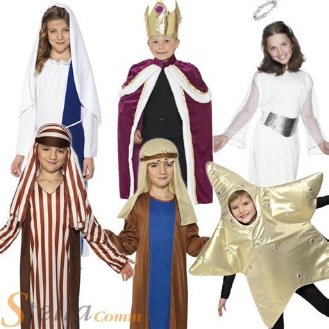 Girls Boys Christmas Nativity Play Fancy Dress Costumes Xmas Kids Outfits | eBay