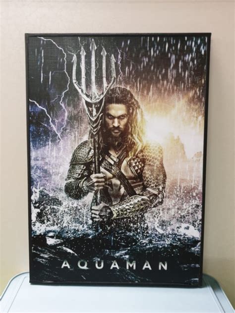 Jason Momoa Aquaman Marvel Wall Poster with pine wood frame, Everything Else on Carousell