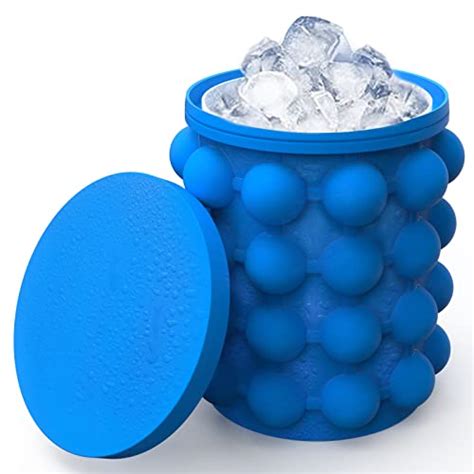 ALLADINBOX Ice Cube Mold Ice Trays, Large Silicone Ice Bucket, (2 in 1) Ice Cube Maker, Round ...