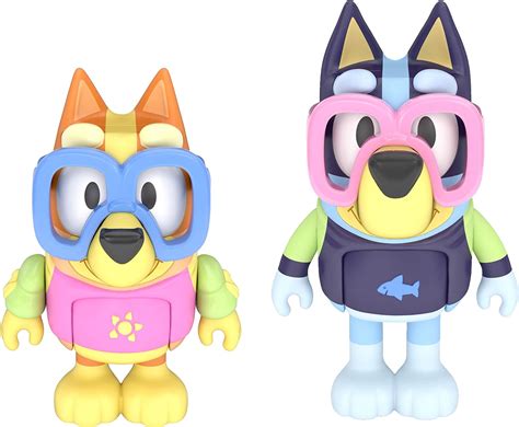 Bluey Tempo in piscina: Bluey e Bingo 2 Figura Playset Pack articolato ...