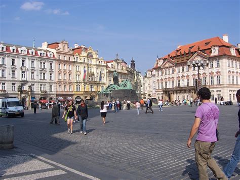 Old Town Square with statue of Jan Hus