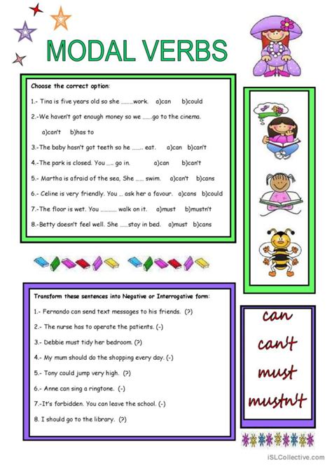 MODAL VERBS: English ESL worksheets pdf & doc