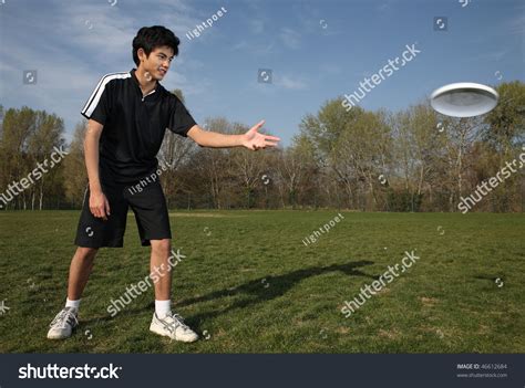 Young Man Playing Frisbee Park Stock Photo (Edit Now) 46612684