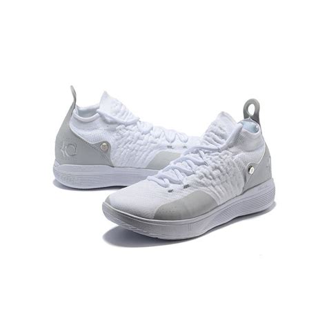 Men's Nike KD 11 White/Chrome-Pure Platinum Basketball Shoes, Nike ...