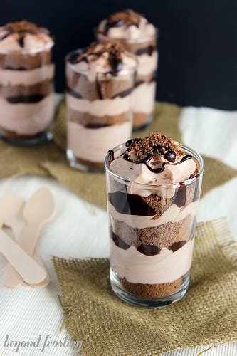 No-Bake Chocolate Shortbread Mousse Parfaits | TheBestDessertRecipes.com