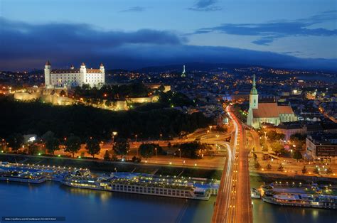 Download wallpaper Bratislava, Slovakia, city, night free desktop ...