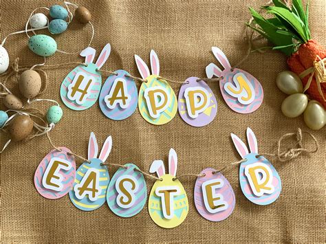 #etsy #easter #paper #spring #easterdecor #eastergarland #bonitacraftsbymarce | Happy easter ...