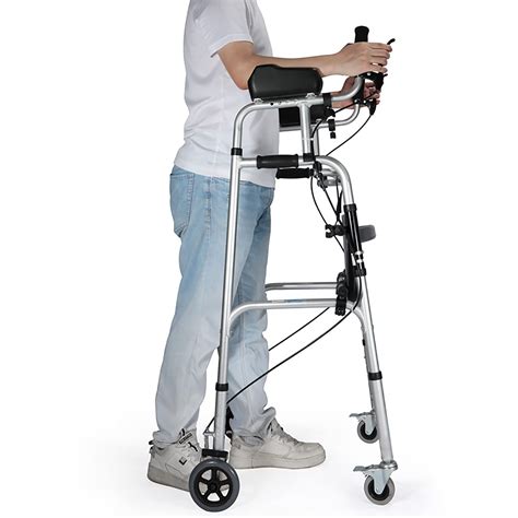 Buy Seniors Stand Upright Rolling Walkers With Seat 4 Wheels Heavy Duty ...