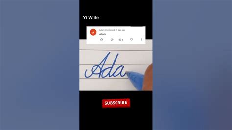 Adam - Beautiful name in in Cursive writing| Cursive Writing for beginners|#shorts - YouTube