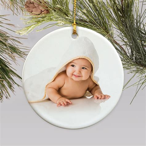 Personalized Circle Photo Christmas Ornament | GiftsForYouNow