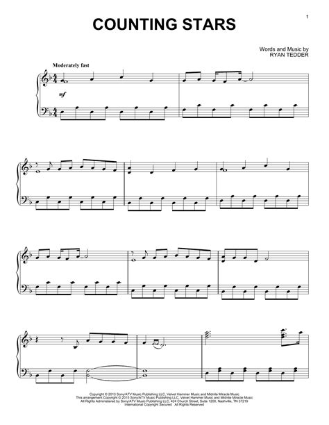 Counting Stars | Sheet Music Direct