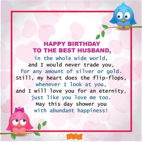 Romantic Happy Birthday Poems For Husband From Wife | Birthday poems, Birthday poems for husband ...