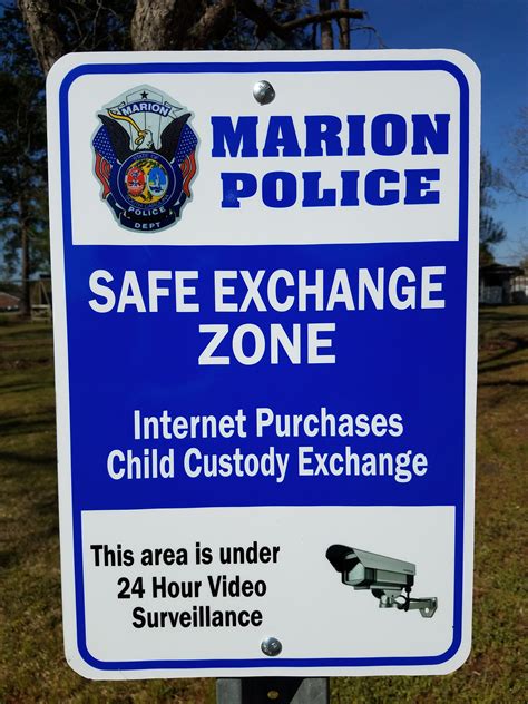 Marion SC Police Department Safe Exchange Zone Sign – City of Marion, South Carolina