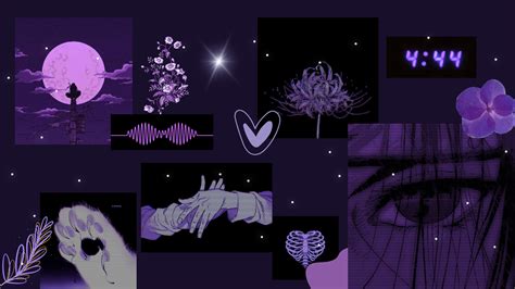 purple aesthetic laptop wallpaper anime over | Sfondi