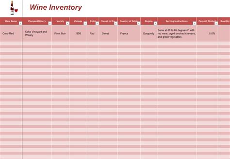 Wine Cellar Inventory Spreadsheet — db-excel.com