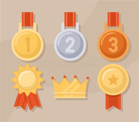 Golden medals and crown stock vector. Illustration of competition ...