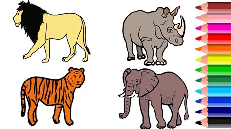 Top more than 146 wild animals drawing with colour best - vietkidsiq.edu.vn