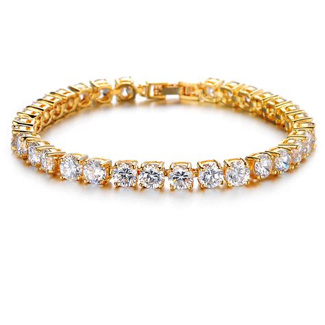 Fashion Jewelry Wholesale 24 Karat Gold Plated Zircon Bracelet Jewelry ...