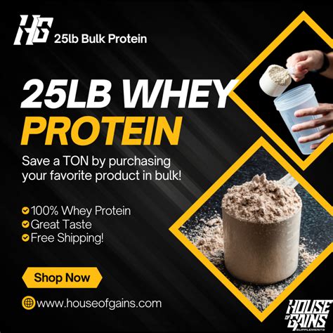 25lb Bulk Whey Protein Concentrate - House of Gains