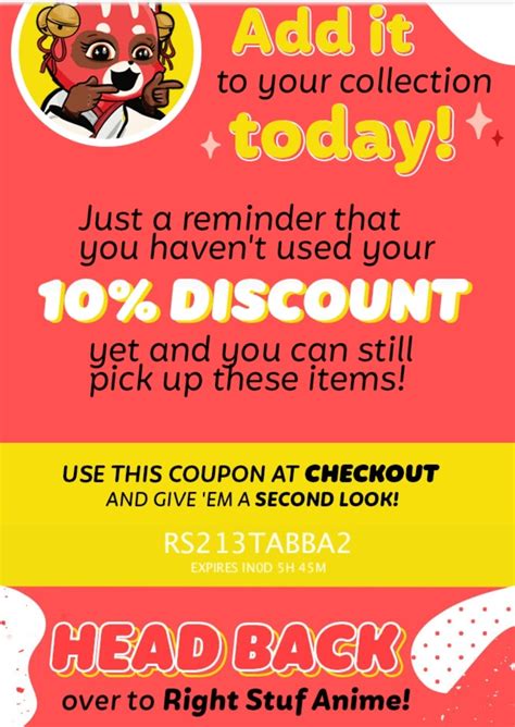 Discount code : r/RightStufAnime