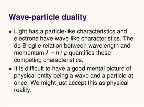 PPT - Lecture 2 Wave-particle duality PowerPoint Presentation, free ...