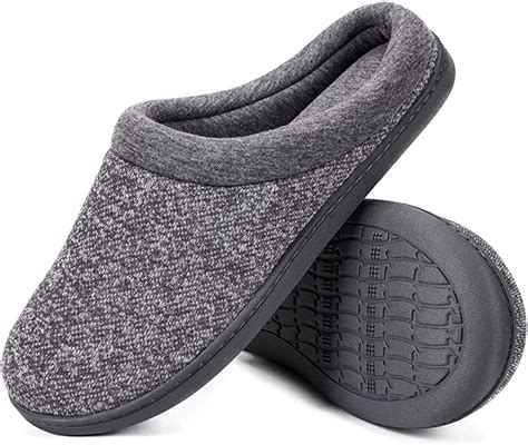 Amazon.com | Women's Warm Cotton Knit Memory Foam Slippers Soft Yarn ...