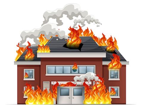 Premium Vector | Isolated house on fire