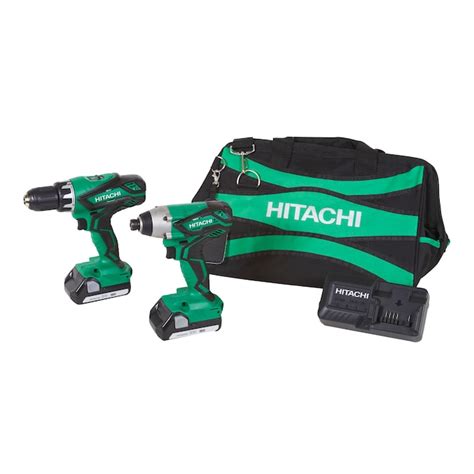 Hitachi 2-Tool 18-Volt Power Tool Combo Kit with Soft Case (2-Batteries and charger Included) in ...