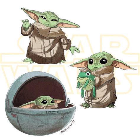 Baby Yoda gets cuter the more I look at it, here’s some fan-art I made : r/TheMandalorianTV