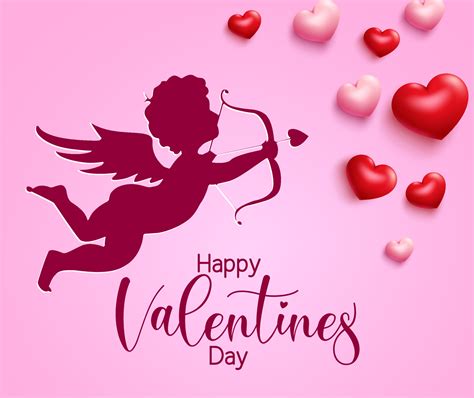 Valentine's cupid vector background design. Happy valentine's day text ...