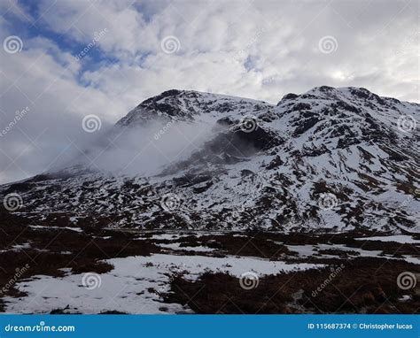 Snowy Mountains of Scotland Stock Photo - Image of snowy, mountains: 115687374