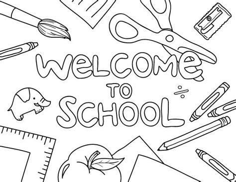 Welcome to School Coloring Page