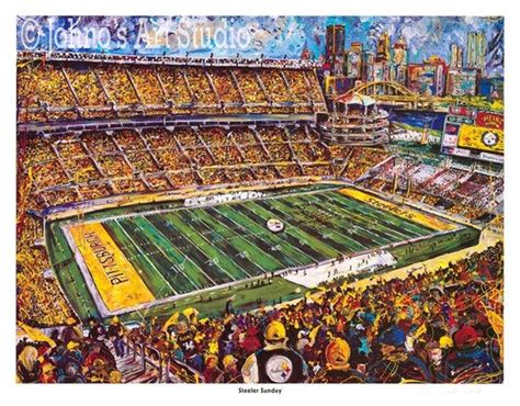 Pittsburgh Steelers Football , Heinz Field Print, Sports Art, Johno ...