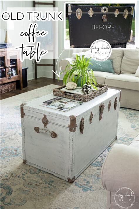 Rustic Trunk Coffee Table (easy DIY) - Artsy Chicks Rule®