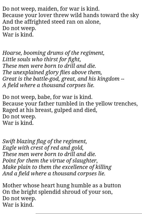 [poem] War is Kind by Stephen Crane : r/Poetry