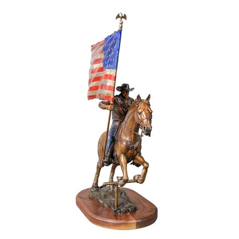 Cowboy with Horse Bronze Sculpture - Caswell Sculpture