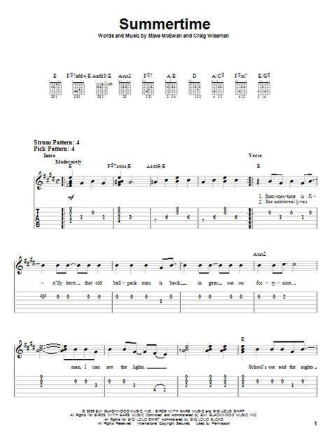 Summertime by Kenny Chesney - Easy Guitar Tab - Guitar Instructor