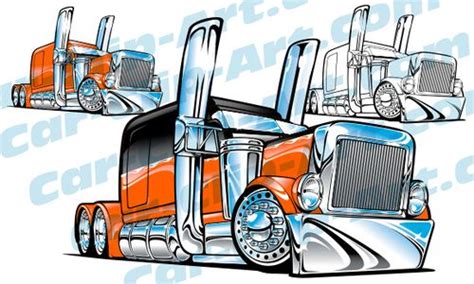 Peterbilt Truck 'Cartoon' Vector Art — Car-Clip-Art.com | Peterbilt trucks, Custom trucks ...