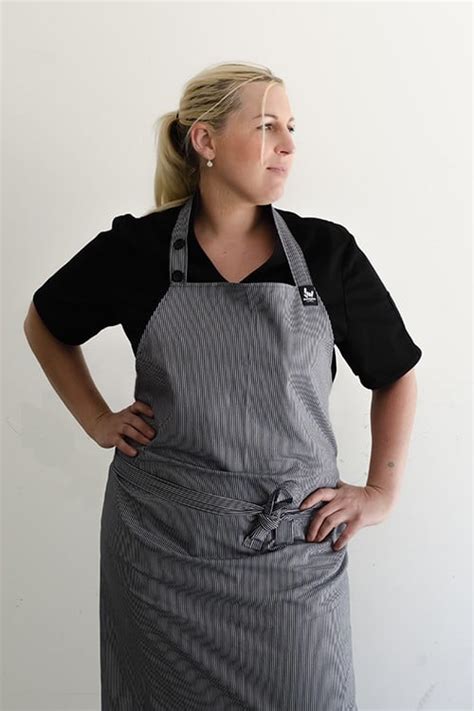 The White Stripes Modern Butcher Apron - Ready2Rock Hospitality Uniforms