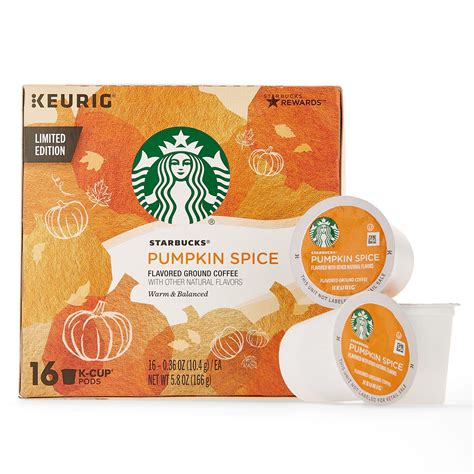 Starbucks Pumpkin Spice Flavored Single-Cup Coffee for Keurig Brewers, 1 Box of 16 (16 Total K ...